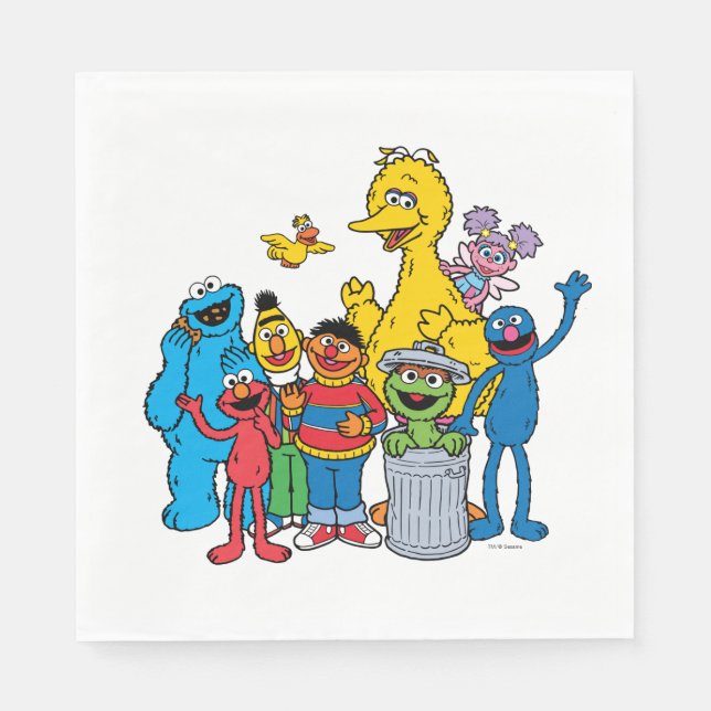 Sesame Street Pals Waving Napkins (Front)