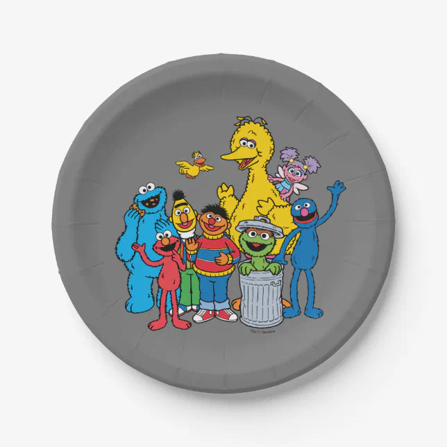 Sesame Street Pals Waving Paper Plates | Zazzle