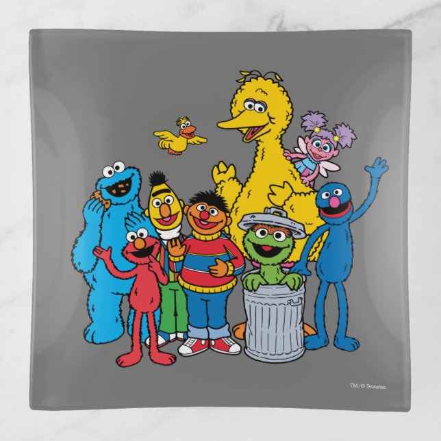 Sesame Street Pals Waving Trinket Tray (Front)