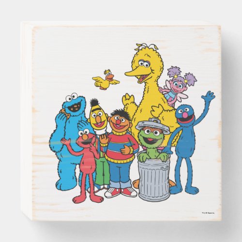 Sesame Street Pals Waving Wooden Box Sign