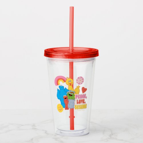 Sesame Street  Peace Love Sesame Acrylic Tumbler