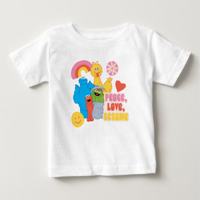 Sesame Street | Peace, Love, Sesame Baby T-Shirt (Front)