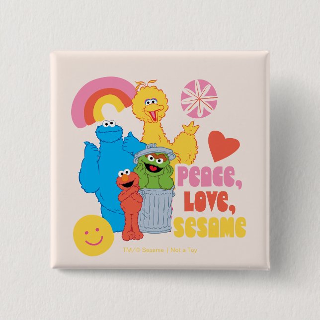 Sesame Street | Peace, Love, Sesame Button (Front)
