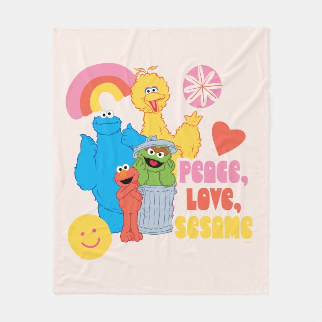 Sesame Street | Peace, Love, Sesame Fleece Blanket (Front)