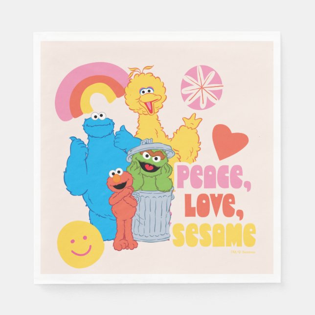 Sesame Street | Peace, Love, Sesame Napkins (Front)