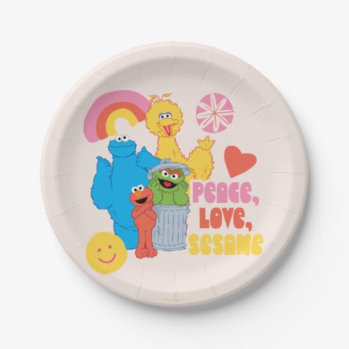 Sesame Street  Peace Love Sesame Paper Plates