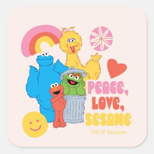 Sesame Street  Peace Love Sesame Square Sticker