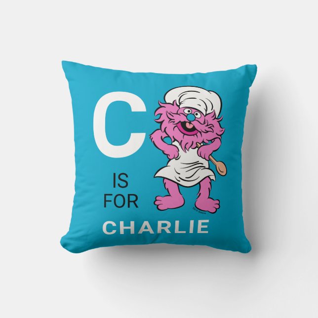 Sesame Street | Personalized Cookie Monster Throw Throw Pillow (Front)