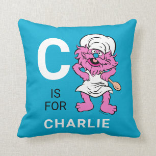 Sesame Street Personalized Cookie Monster Throw Throw Pillow