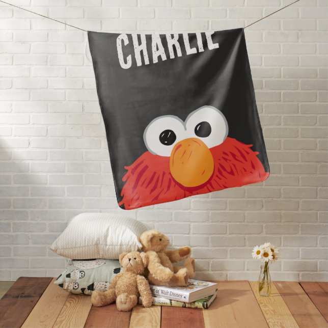 Sesame Street | Personalized Elmo Big Face Baby Blanket (In Situ)