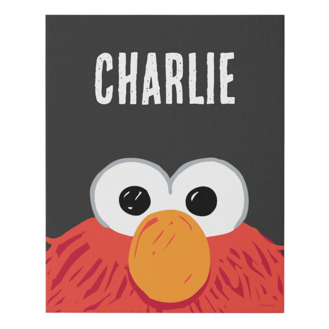 Sesame Street | Personalized Elmo Big Face Faux Canvas Print (Front)