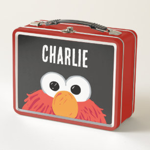 Sesame Street   Personalized Elmo Big Face Metal Lunch Box