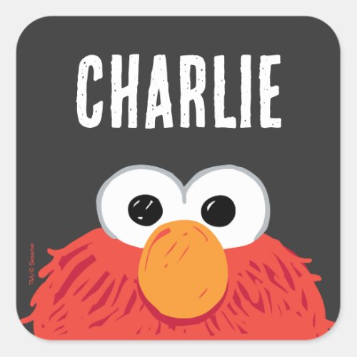 Sesame Street  Personalized Elmo Big Face Square Sticker