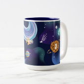 Sesame Street | Personalized Elmo Outer Space Two-Tone Coffee Mug (Front Right)