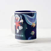 Sesame Street | Personalized Elmo Outer Space Two-Tone Coffee Mug (Front Left)