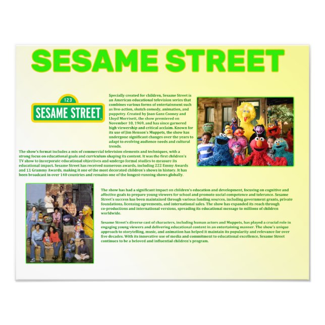Sesame Street Photo Print (Front)