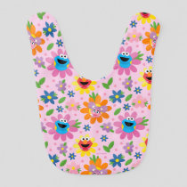 Sesame Street Pink Floral Pattern Baby Bib