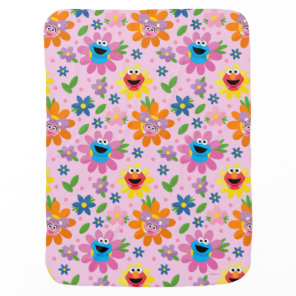 Sesame Street Pink Floral Pattern Baby Blanket