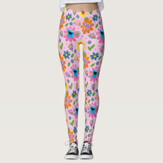 Sesame Street Pink Floral Pattern Leggings