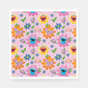 Sesame Street Pink Floral Pattern Napkins