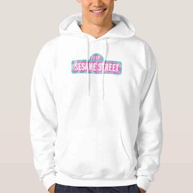 Sesame Street Pink Sign Logo Hoodie (Front)