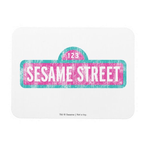 Sesame Street Pink Sign Logo Magnet