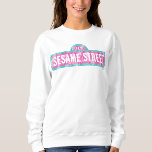 Sesame Street Pink Sign Logo Sweatshirt