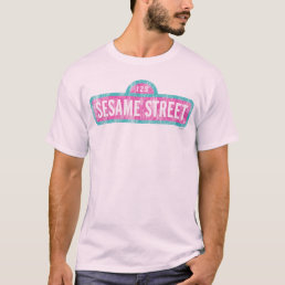 Sesame Street Pink Sign Logo T-Shirt