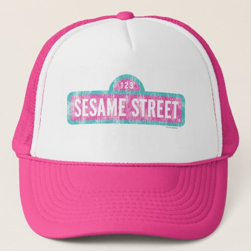 Sesame Street Pink Sign Logo Trucker Hat