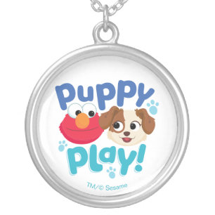 Sesame Street Puppy Play Elmo & Tango Silver Plated Necklace