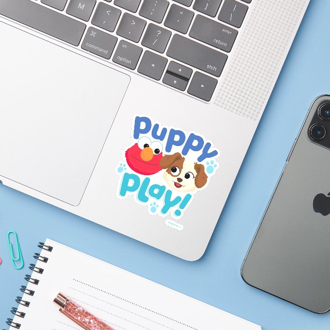 Sesame Street | Puppy Play Elmo & Tango Sticker (Laptop w/ iPhone)
