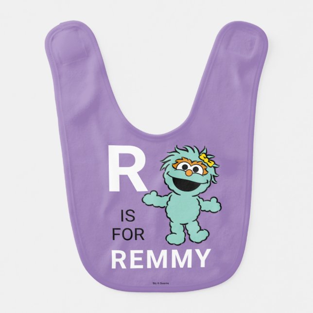 Sesame Street | R is for Rosita | Add Your Name Baby Bib (Front)