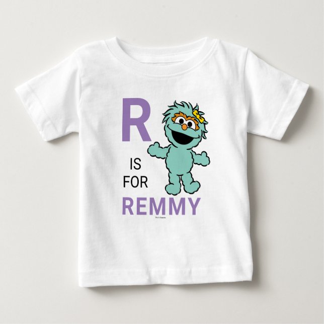 Sesame Street | R is for Rosita | Add Your Name Baby T-Shirt (Front)