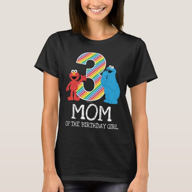 Sesame Street Rainbow 3rd  Birthday | Mom T-Shirt (Front)