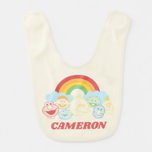 Sesame Street   Rainbow Graphic   Add Your Name Baby Bib