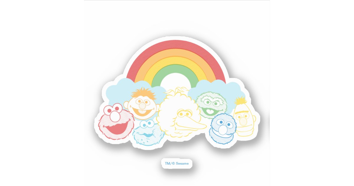 Sesame Street | Rainbow Graphic Sticker | Zazzle