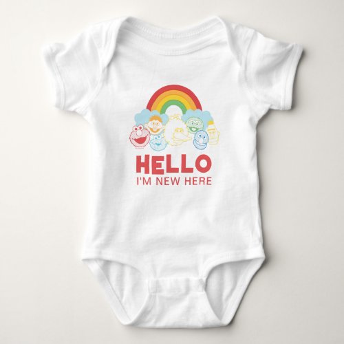 Sesame Street  Rainbow  Hello Im New Here Baby Bodysuit