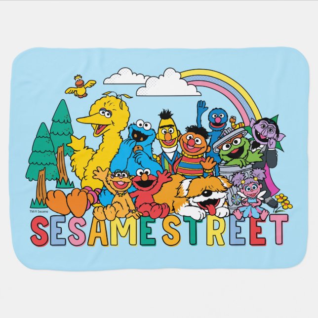 Sesame Street | Rainbow Wave Baby Blanket (Horizontal)