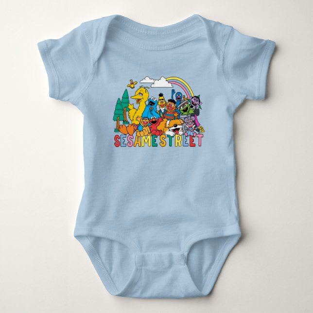 Sesame Street | Rainbow Wave Baby Bodysuit (Front)