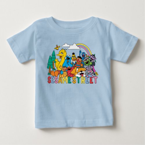 Sesame Street  Rainbow Wave Baby T_Shirt
