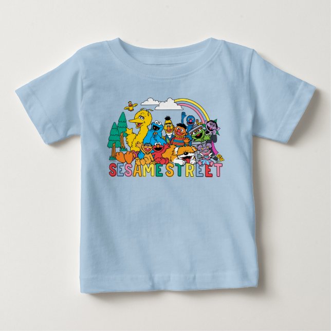 Sesame Street | Rainbow Wave Baby T-Shirt (Front)