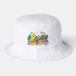 Sesame Street | Rainbow Wave Bucket Hat<br><div class="desc">Step back in time and celebrate friendship with this cheerful white bucket hat, featuring a retro-style illustration of the beloved Sesame Street gang! The hat showcases a colorful group of iconic characters, including Big Bird, Cookie Monster, Ernie, Bert, Elmo, Oscar the Grouch, and more, all gathered together in a vibrant...</div>