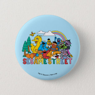 Sesame Street   Rainbow Wave Button