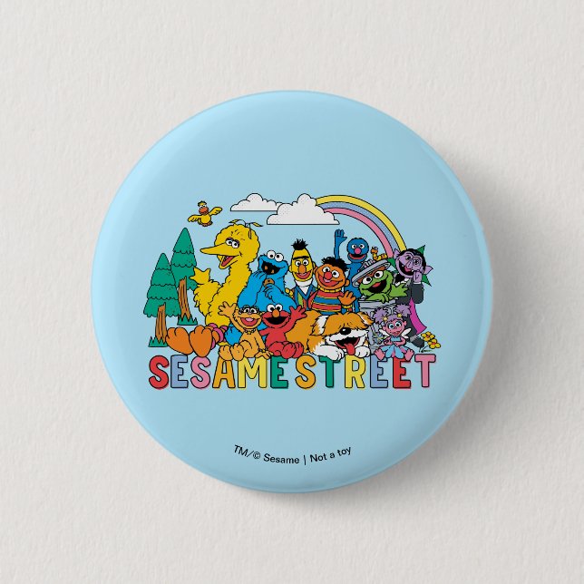 Sesame Street | Rainbow Wave Button (Front)