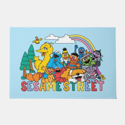 Sesame Street  Rainbow Wave Doormat