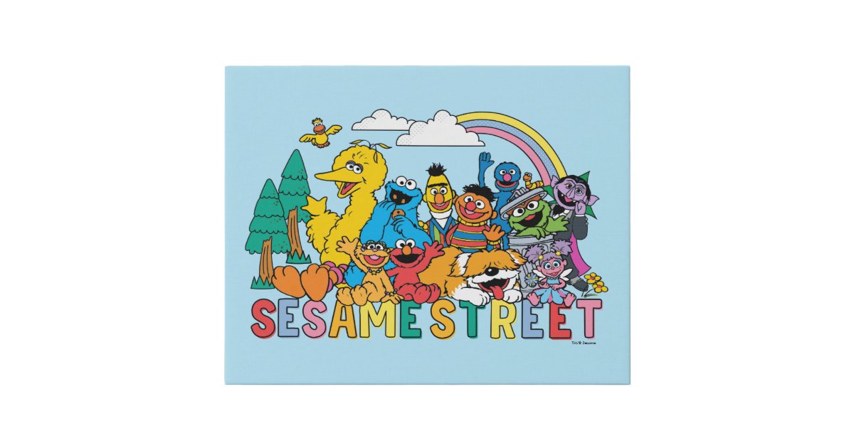 Sesame Street | Rainbow Wave Faux Canvas Print | Zazzle