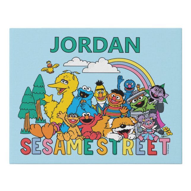Sesame Street | Rainbow Wave Faux Canvas Print (Front)