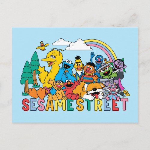 Sesame Street  Rainbow Wave Postcard