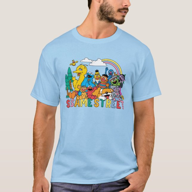 Sesame Street | Rainbow Wave T-Shirt (Front)