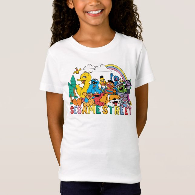 Sesame Street | Rainbow Wave T-Shirt (Front)